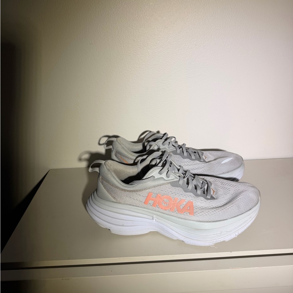Hoka Women’s Sneakers-Sz 9.5. Gray/light Coral. - Picture 3 of 11
